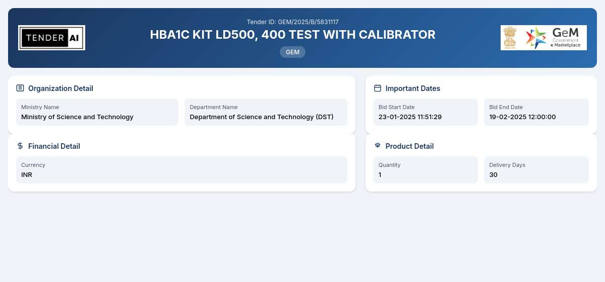 HBA1C KIT LD500, 400 TEST WITH CALIBRATOR HBA1C KIT LD500, 400 TEST WITH CALIBRATOR