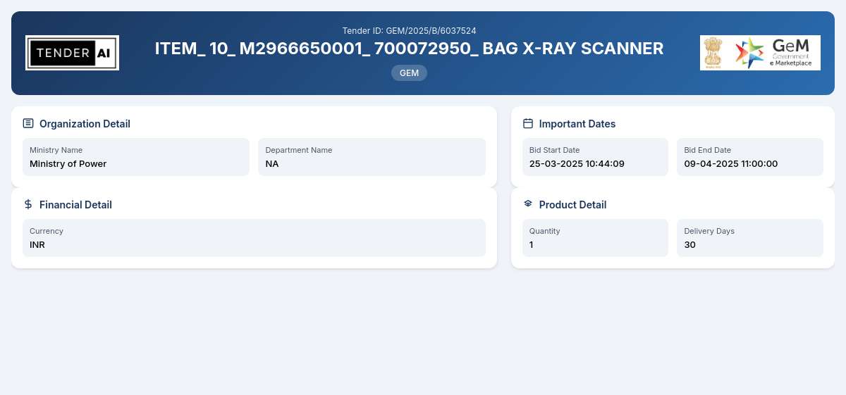 Supply and Installation of BAG X-RAY SCANNER Supply and Installation of BAG X-RAY SCANNER