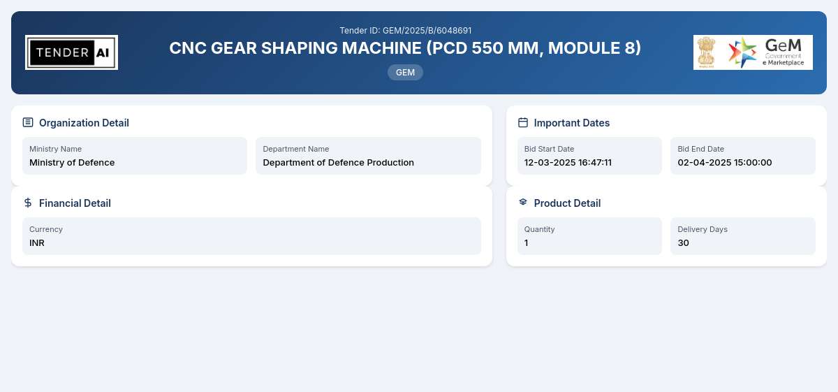 CNC GEAR SHAPING MACHINE (PCD 550 MM, MODULE 8) CNC GEAR SHAPING MACHINE (PCD 550 MM, MODULE 8)