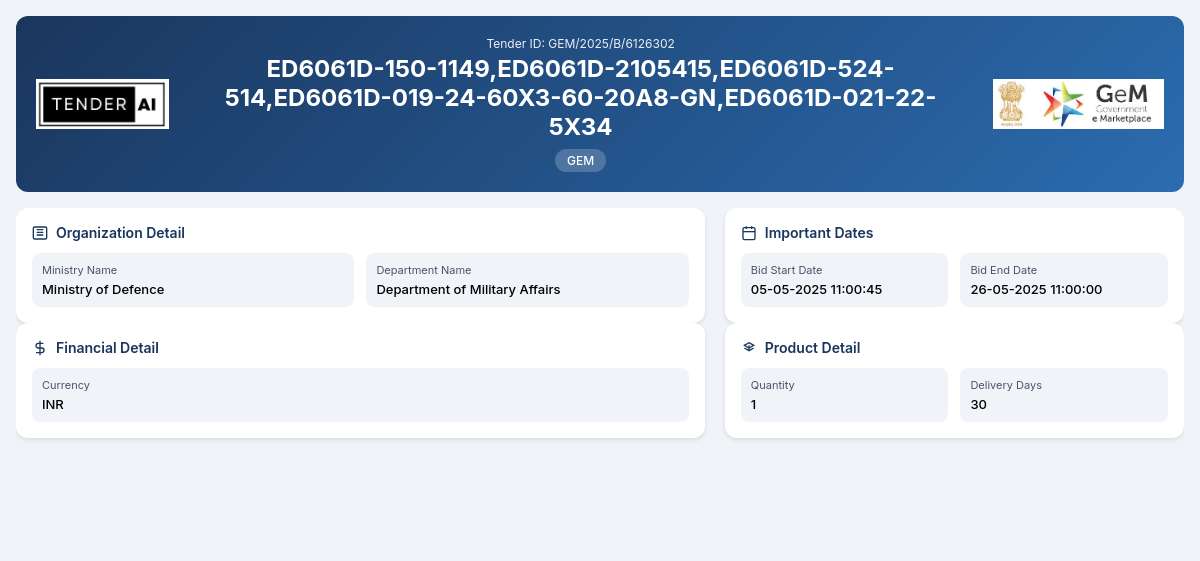 Tender Description for MASTS COFERDEM DOOR (GEM/2025/B/6126302) Tender Description for MASTS COFERDEM DOOR (GEM/2025/B/6126302)