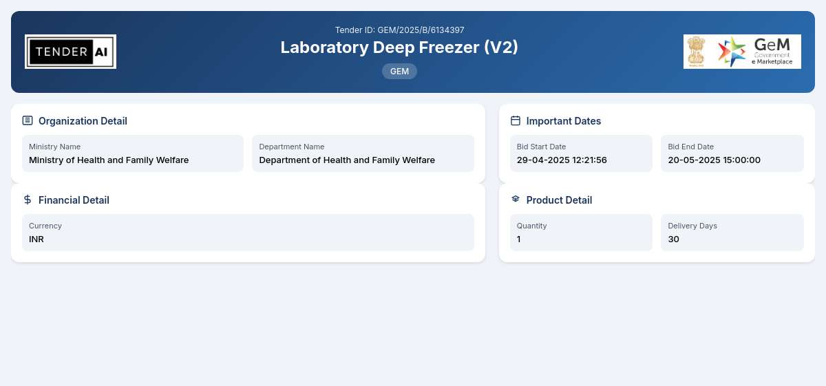 Laboratory Deep Freezer (V2) - Department of Health and Family Welfare Laboratory Deep Freezer (V2) - Department of Health and Family Welfare