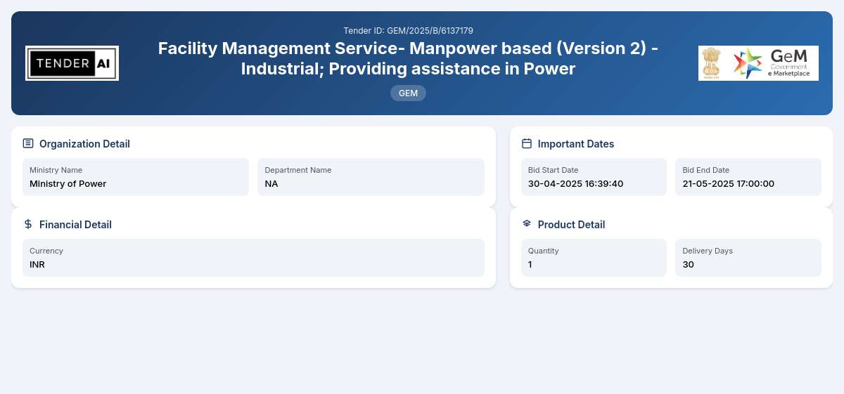 NA Tenders (GEM/2025/B/6137179)