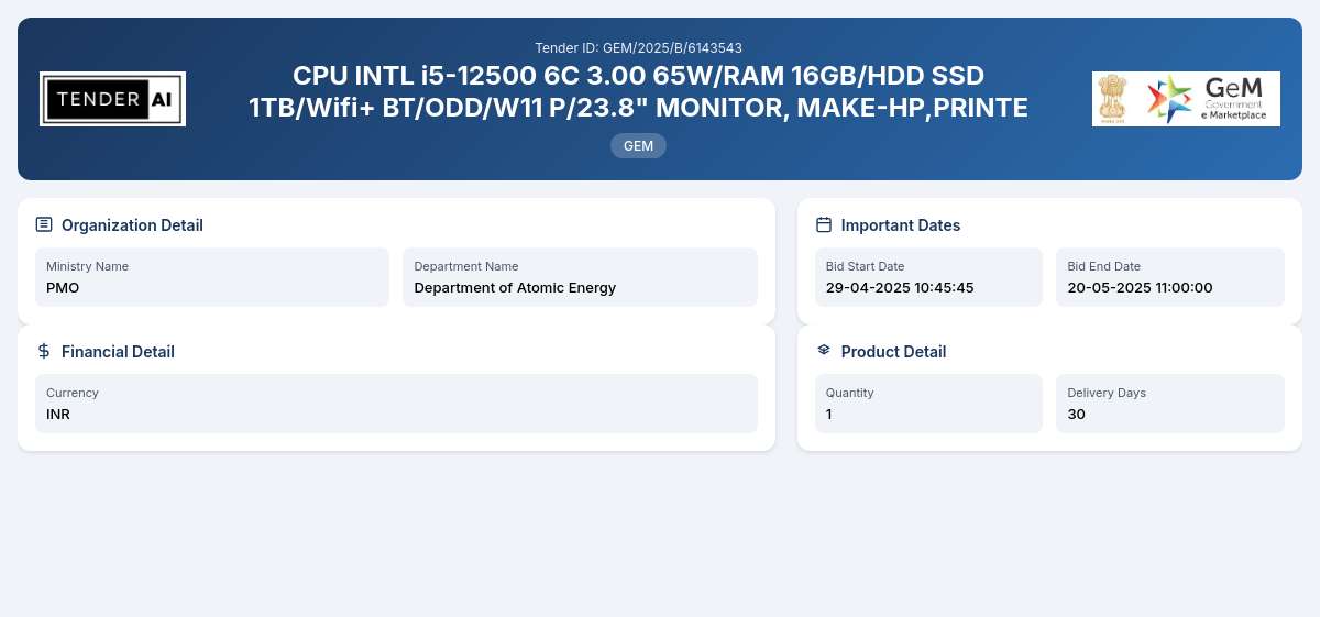 Department of Atomic Energy Tender by Electronics Corporation Of India Limited (396dd5595)