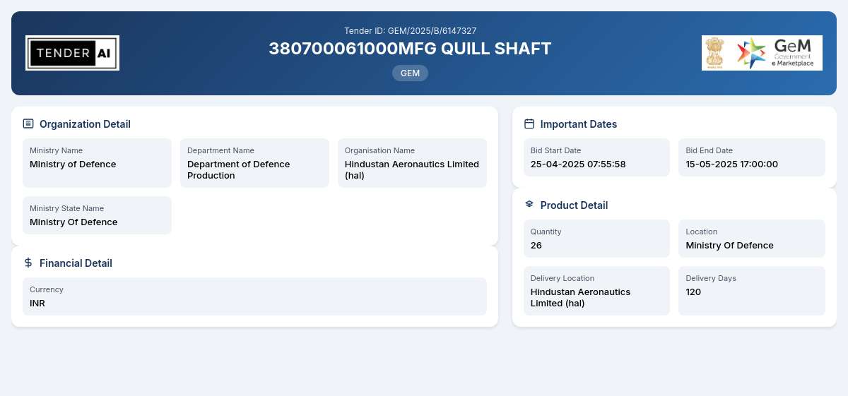 GEM/2025/B/6147327 - Department of Defence Production