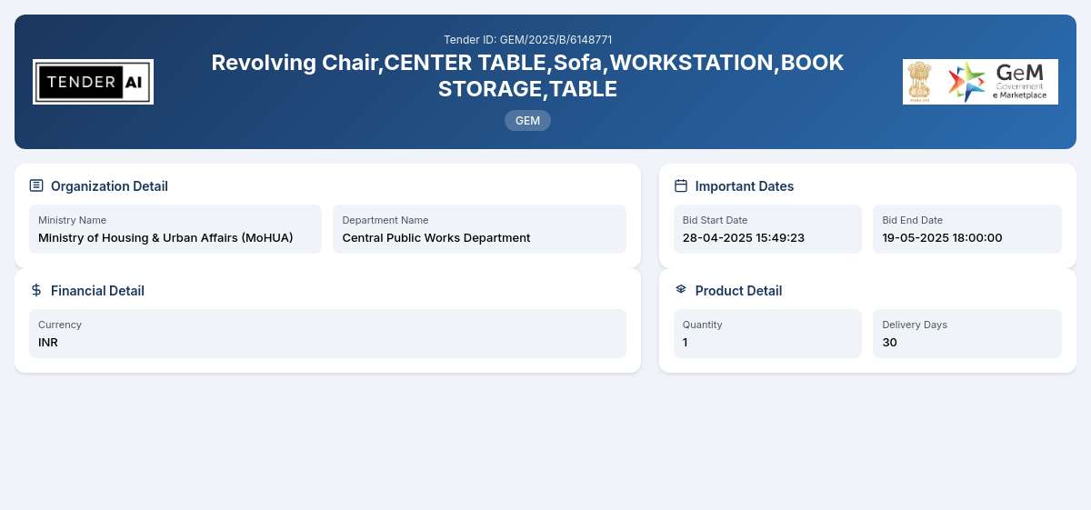 Central Public Works Department Tender by Cpwd (GEM/2025/B/6148771) Central Public Works Department Tender by Cpwd (GEM/2025/B/6148771)