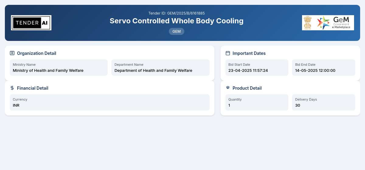 Servo Controlled Whole Body Cooling