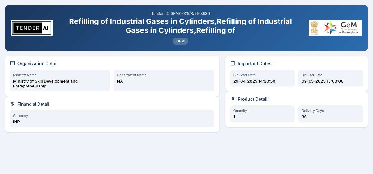 Refilling of Industrial Gases in Cylinders Refilling of Industrial Gases in Cylinders