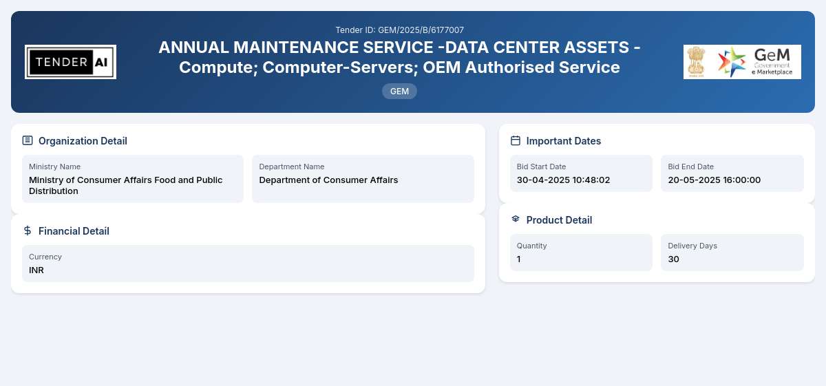 Department of Consumer Affairs Tender by Bureau Of Indian Standards (bis) (GEM/2025/B/6177007) Department of Consumer Affairs Tender by Bureau Of Indian Standards (bis) (GEM/2025/B/6177007)