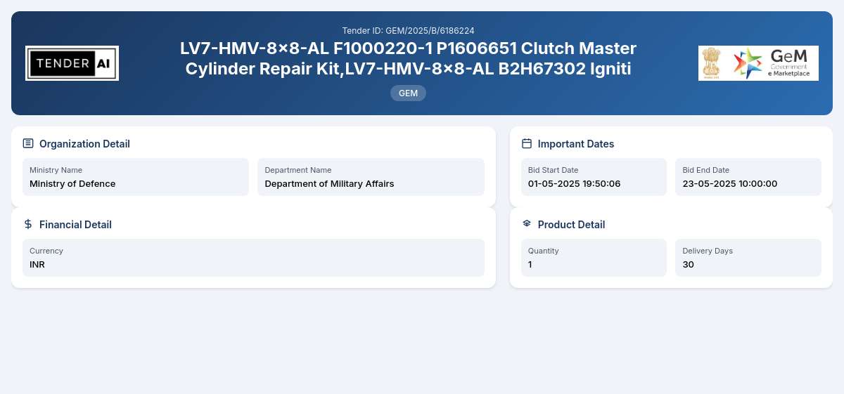 Department of Military Affairs Tender by Indian Army (1343b825e) Department of Military Affairs Tender by Indian Army (1343b825e)