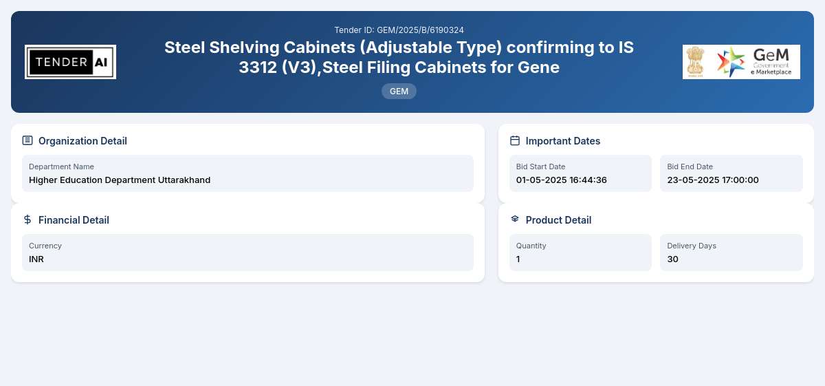 Higher Education Department Uttarakhand Tender by Kumaun University (GEM/2025/B/6190324) Higher Education Department Uttarakhand Tender by Kumaun University (GEM/2025/B/6190324)
