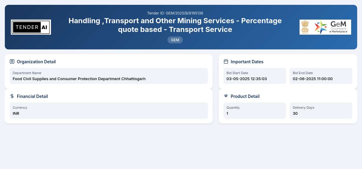 Transport Services for Mining Operations Transport Services for Mining Operations
