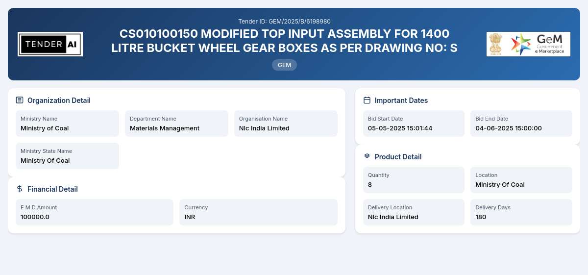 Materials Management Tender by Nlc India Limited (GEM/2025/B/6198980) Materials Management Tender by Nlc India Limited (GEM/2025/B/6198980)