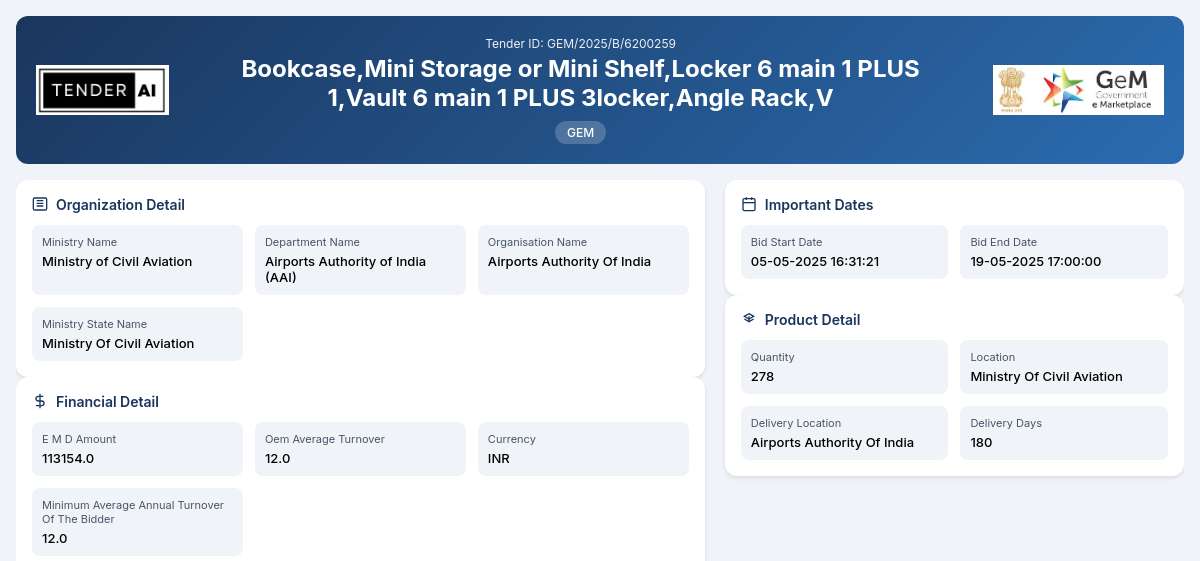 Airports Authority of India (AAI) Tender by Airports Authority Of India (102a087fc) Airports Authority of India (AAI) Tender by Airports Authority Of India (102a087fc)